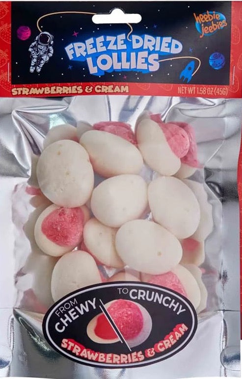 Large Freeze Dried Strawberries And Cream Lollies | Heebie Jeebies ...