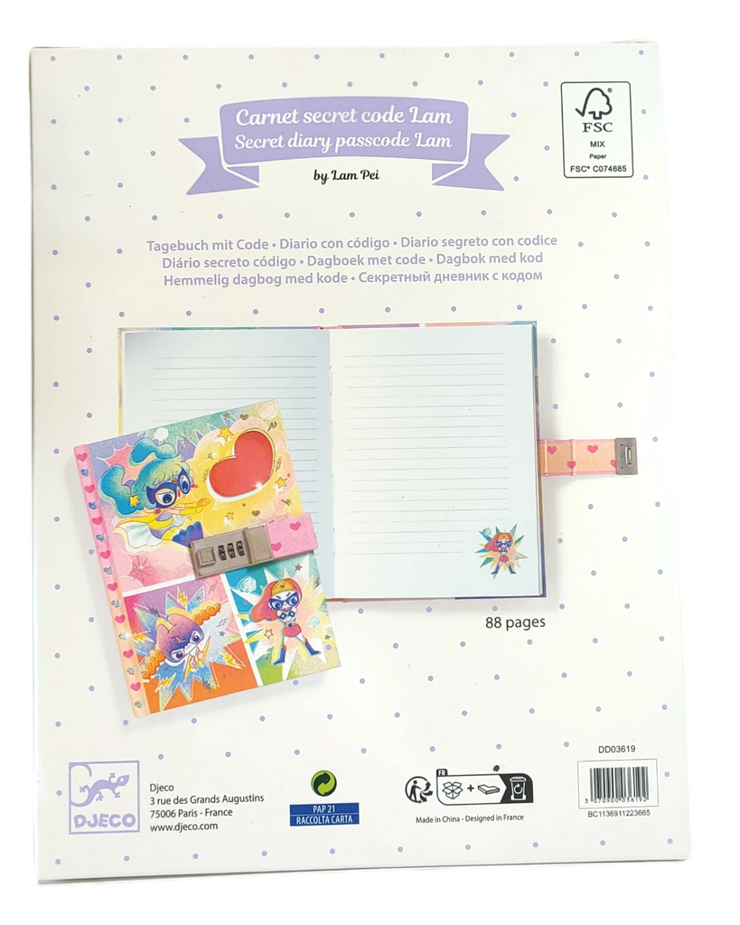 Djeco Lam Notebook with Combination Lock - STEAM Kids Brisbane