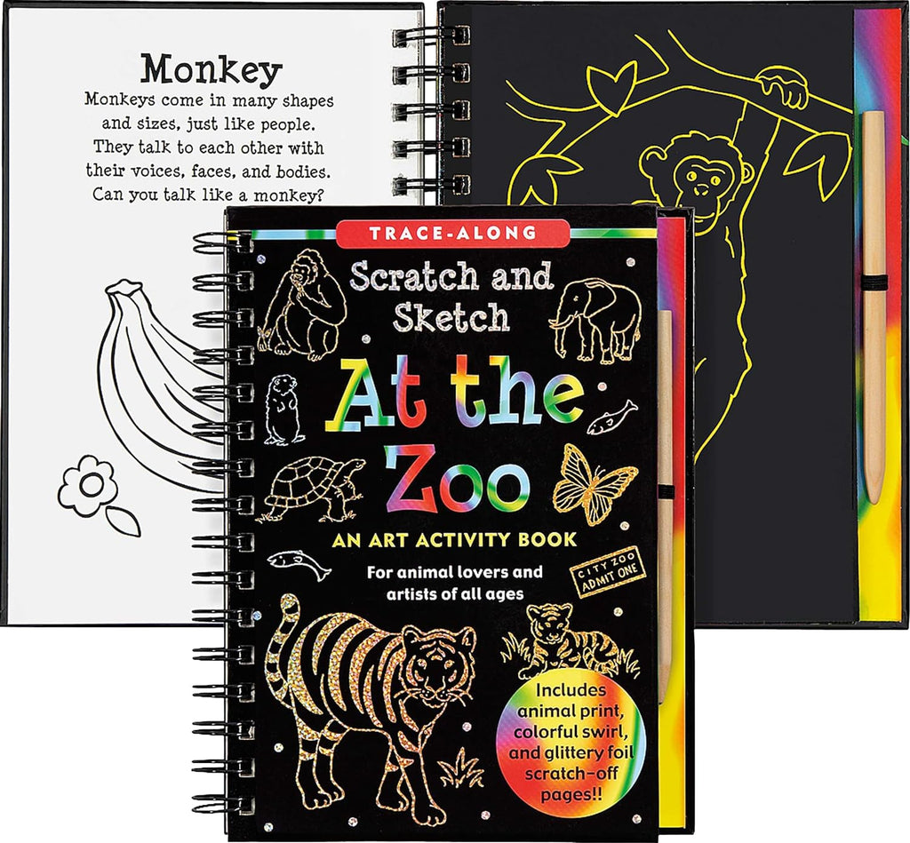 At the Zoo Scratch and Sketch -  Art Activity Book - STEAM Kids Brisbane