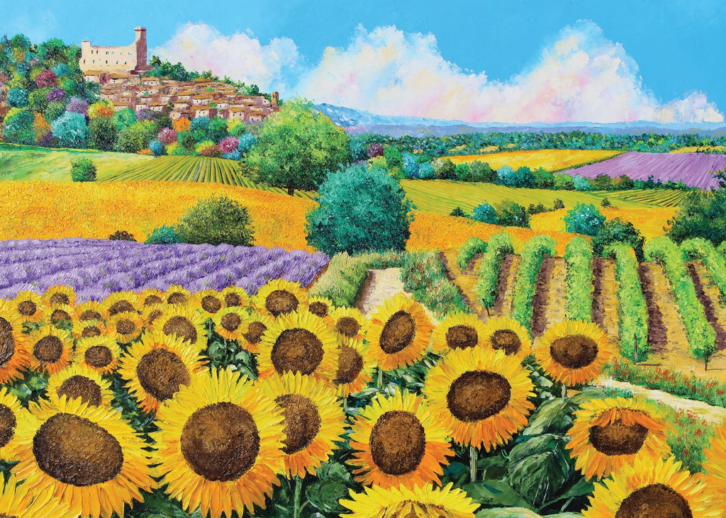 Sunflowers and Vineyards 1000 Piece Jigsaw Puzzle - STEAM Kids Brisbane