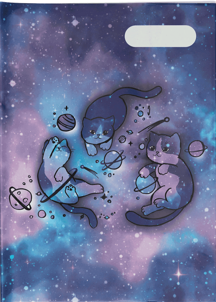 Spencil A4 Bookcover Cat-a-Cosmic 1 | Book Cover A4 Exercise Book Size - STEAM Kids Brisbane