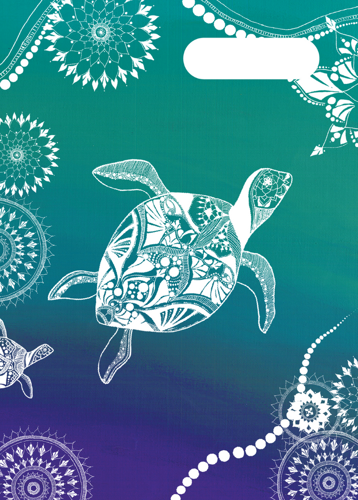 Spencil A4 Bookcover - Turtle of Life 1 | Book Cover A4 Exercise Book Size - STEAM Kids Brisbane