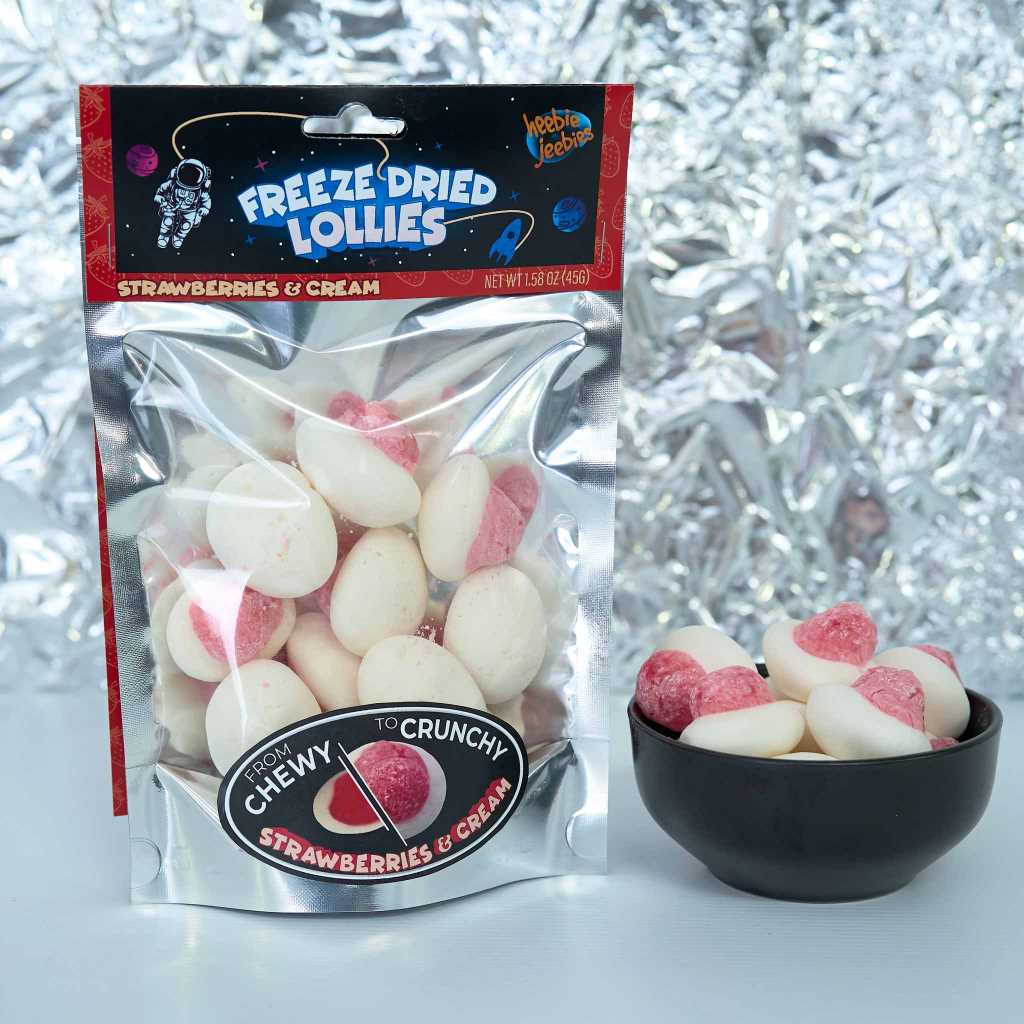 Large Freeze Dried Strawberries and Cream Lollies | Heebie Jeebies - STEAM Kids Brisbane