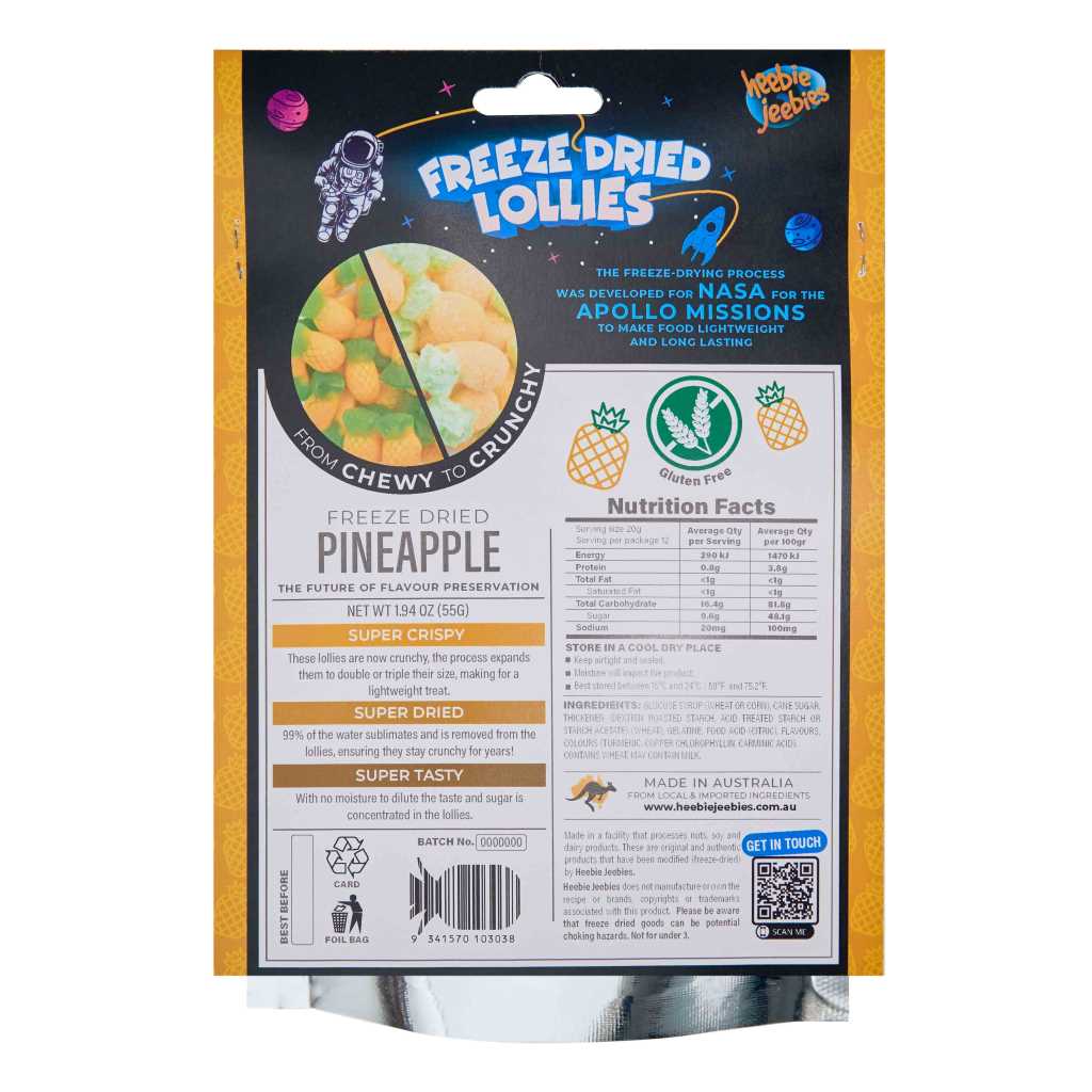 Large Freeze Dried Pineapple Lollies | Heebie Jeebies - STEAM Kids Brisbane