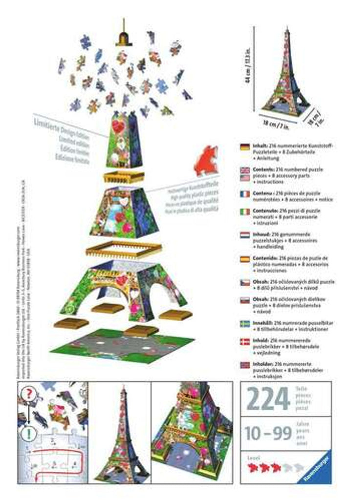 Ravensburger 3D Puzzle | Eiffel Tower Love Edition 216pc - STEAM Kids Brisbane