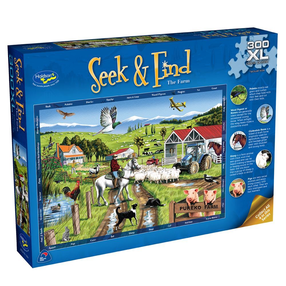 Holdson Seek & Find 300XL piece puzzle - The Farm - STEAM Kids 