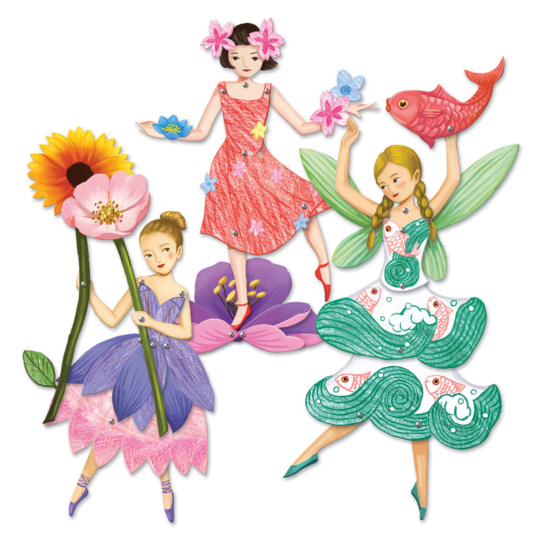 Djeco Fairies Paper Puppets | Paper craft kit - STEAM Kids 