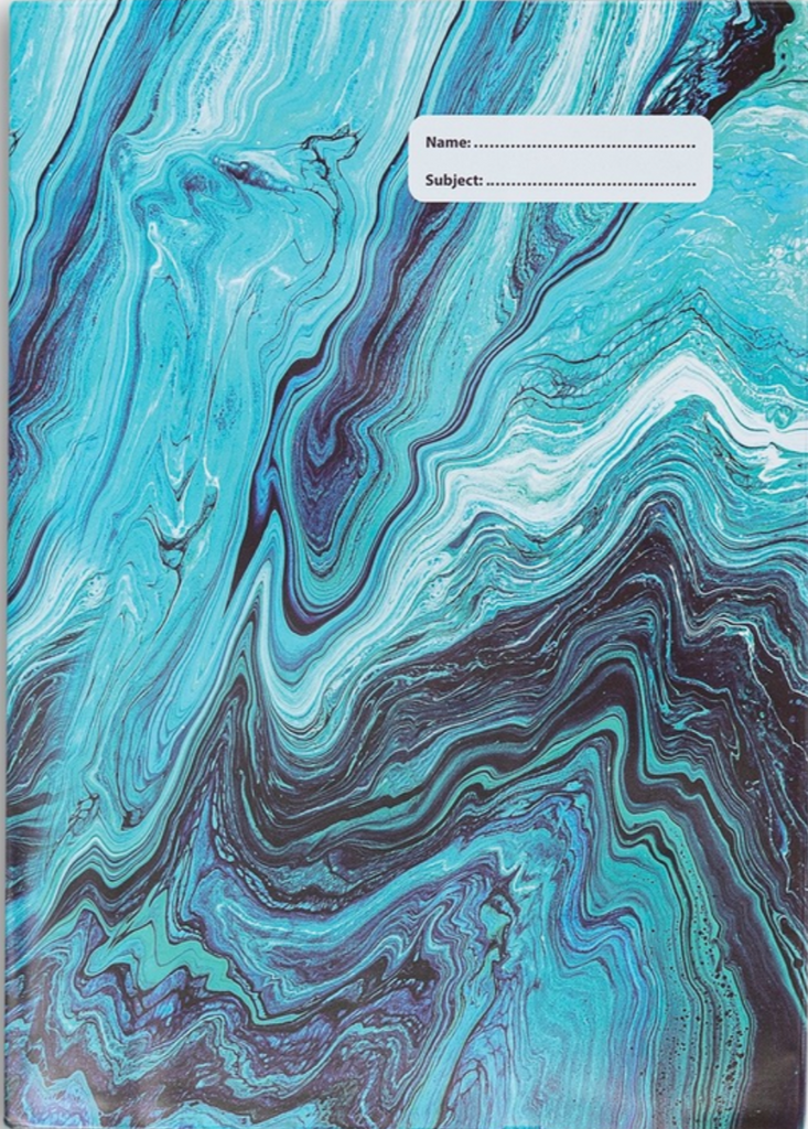 Spencil A4 Bookcover - | Ocean Marble I | - STEAM Kids Brisbane