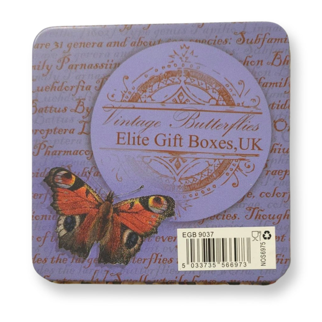 Vintage Butterfly Small Square Gift Tin - Peacock Butterfly - STEAM Kids Brisbane